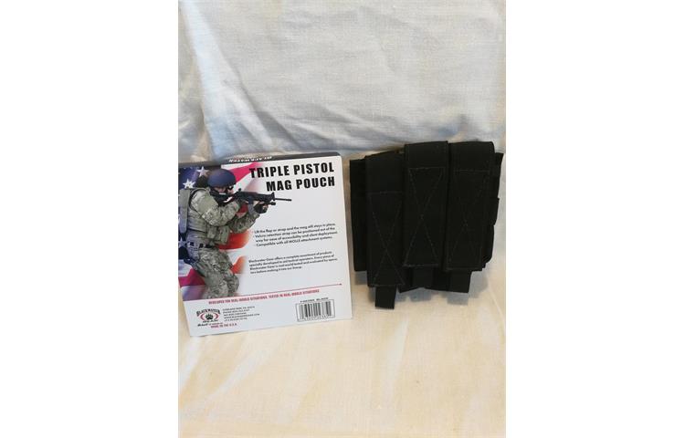  Triple Pistol Mag Pouch Nero 